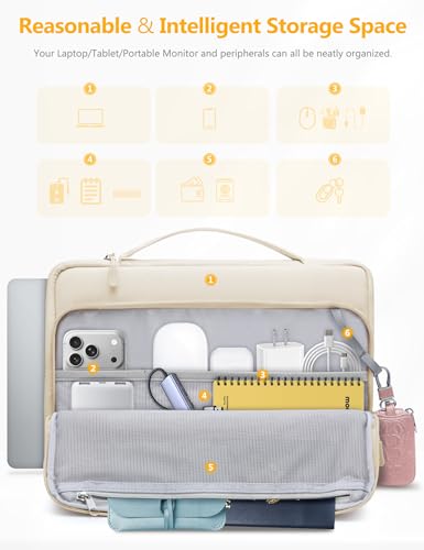 HYZUO 13.3-14 Inch Laptop Bag Case Sleeve for MacBook Pro 14 M5-M1 Pro/Max A3426 A3427 2026-2021, 13.3" MacBook Air/Pro, 13.8"/13.5" Surface Laptop/Book, 13" 13.3" HP Dell Lenovo Asus Acer, Sand - color: Sand, size: 13.3-14 Inch