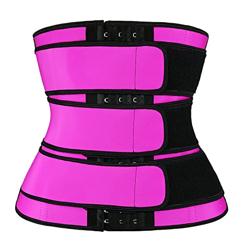 Women Waist Trainer Cincher Tummy Control Workout Sweat Girdle Weight Loss Slim Belly Band Body Shaper Trainer Belts - color: Hot Pink, size: 3X-Large