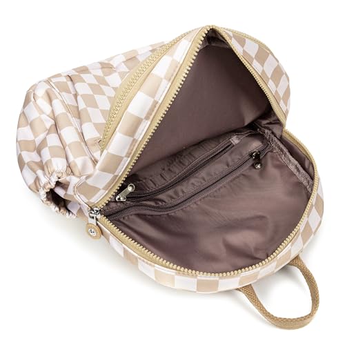 Pealwel Mini Backpack Purse for Women,Small Nylon backpacks for Ladies Backpacks Women Anti Theft Travel Bag (White&Square) - color: White&square