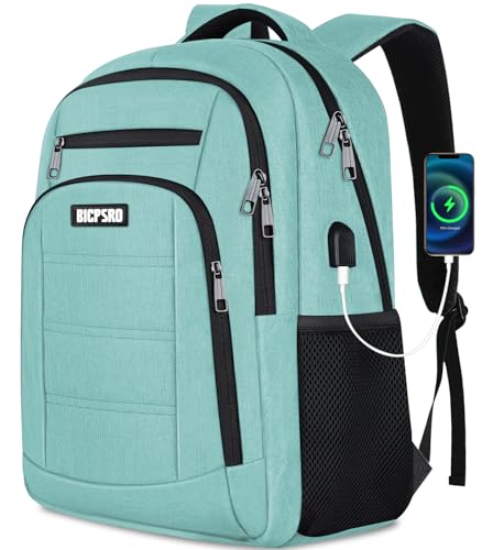 Backpack for Men Women, School Backpacks for Teens Boys Girls, Work Business Backpack with USB Charging Port,Water Resistant College Computer Bookbag Fits 15.6 Inch Laptop,Back Pack,Mochilas Cyan - color: C3-cyan, size: 15.6 Inch