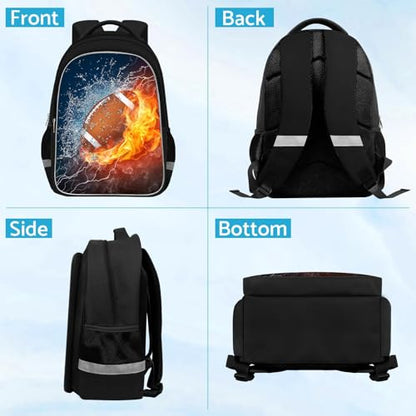 TILYTADLY School Backpack for Boys - American Football Boys Backpack for Kids Children Teens Elementary Middle School - Students Bag for Ages 6-18,17″Bookbag Multifunctional Large Capacity - color: American Football-02-backpack Only