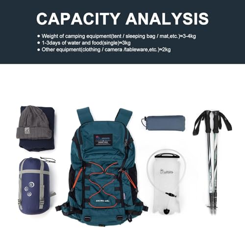 MOUNTAINTOP Hiking Backpack 35L Travel Backpack Lightweight Daypack for Men&Women Outdoor Camping - color: 6413-royal Blue