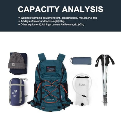 MOUNTAINTOP Hiking Backpack 35L Travel Backpack Lightweight Daypack for Men&Women Outdoor Camping - color: 6413-royal Blue