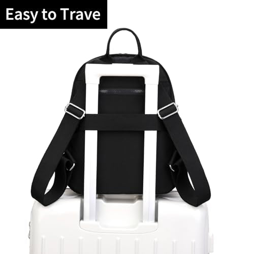 Tanweibago Mini Nylon Women Backpacks,11L Small Ladies backpacks Casual Lightweight Women Shopping Travel Daypack (Black) - color: Black