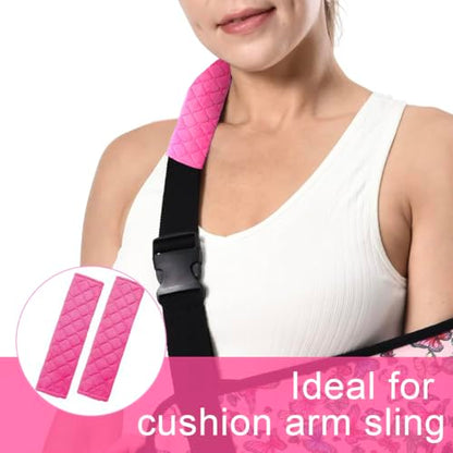 2 Pcs Strap Cushion for Arm Sling Shoulder Strap Covers Brace Carry Strap Pillow Arm Elbow Wrist Injury Support Strap Pad to Release Stress to Your Neck and Shoulder (Rose Red) - color: rose red