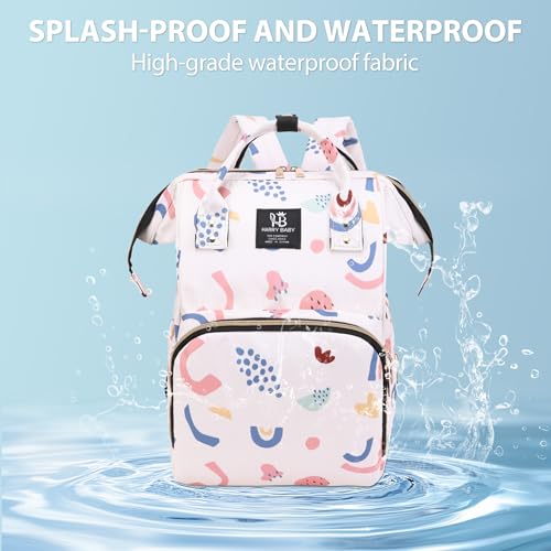 Diaper Bag Backpack for Moms Baby Essentials Travel Tote Nappy Changing Bag with Insulated Pockets,Multi-Waterproof Backpack (Pink) - color: Pink