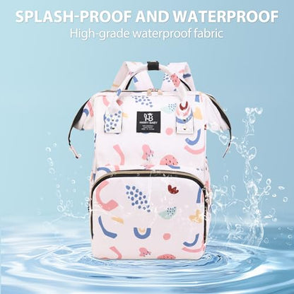 Diaper Bag Backpack for Moms Baby Essentials Travel Tote Nappy Changing Bag with Insulated Pockets,Multi-Waterproof Backpack (Pink) - color: Pink