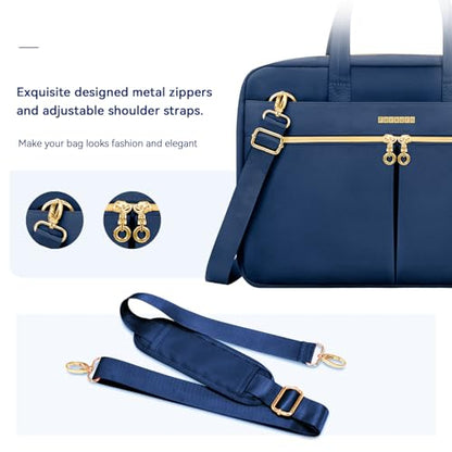 Ferkurn Laptop Bag Case Women Men Computer Bag Compatible with MacBook/HP/LG/Dell, Shoulder Strap Slim Carrying Messenger Briefcase, Blue, 14 Inch - color: Blue, size: 14 inch