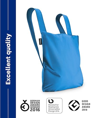 Notabag Original 2 in 1 Backpack and Bag – waterproof – reusable grocery bags – clever design for more flexibility - color: Blue