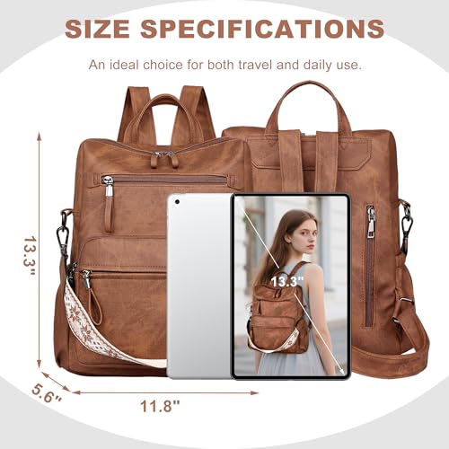 Dora & Liz Backpack Purse for Women, Pu Leather Designer Travel Backpack, Fashion Work Ladies Shoulder Bag Handbag - color: Blue