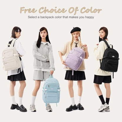 Lightweight Backpack for College & High School Backpack With Lots of Pockets Cute School Bag for Girls Boys, Large Capacity Bookbag for Women Men, Waterproof Teens Casual Daypack Backpack(Beige) - color: G2-beige