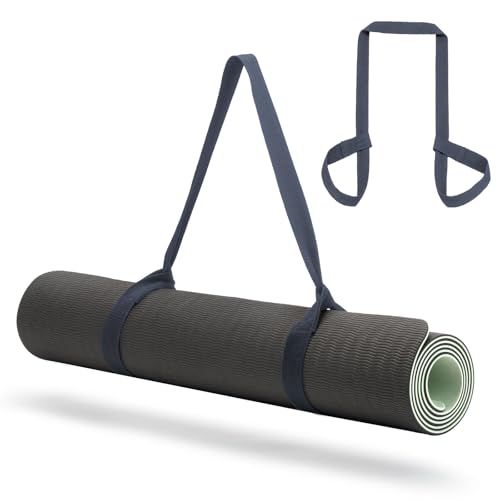 Yoga Mat Carrier Strap, Adjustable Thick Straps Sling for Carrying Large Mats, Stretching Band - color: Grey