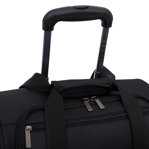 TPRC 15” Underseat Carry-On Luggage Airline Approved Personal Item with USB Charging Port, Black - color: Black