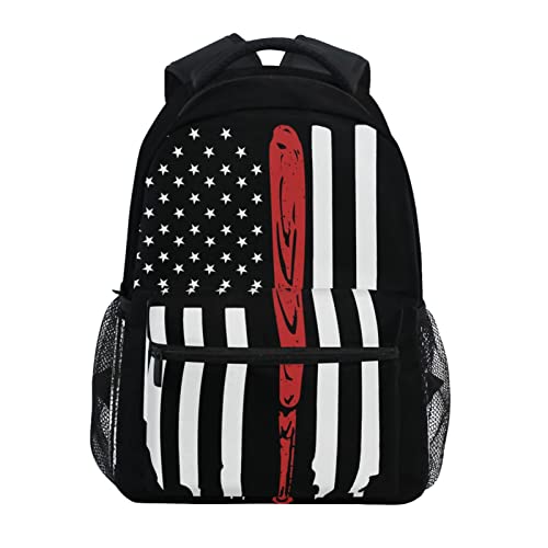 Miaoquhe America Flag Baseball Backpack for Boys Girls School Teenages, Casual School Bookbag Travel Laptop Daypack,Shoulder bags for Travel Hiking Camping - color: Baseball
