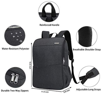 MAXTOP Laptop Backpack for Women Men College Bookbag Business Travel Backpack Anti-theft Water Resistant Computer Backpacks Fits 15.6 Inch Laptop - color: Grey Dark, size: 15.6 inch, style: Daypack Backpacks