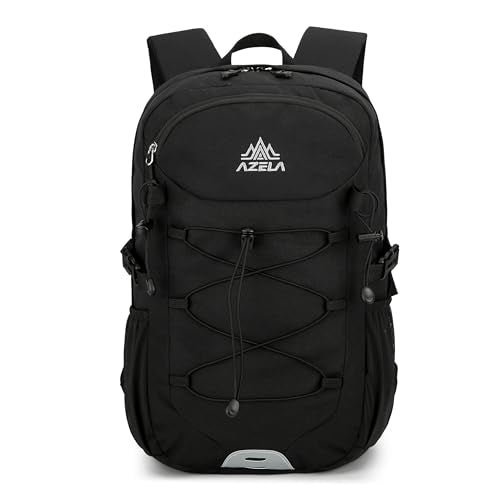 25L Lightweight Backpack for Cycling or Hiking, Hydration Pack Water Resistant,Climbing Backpack for Men Women (BLACK) - color: Black