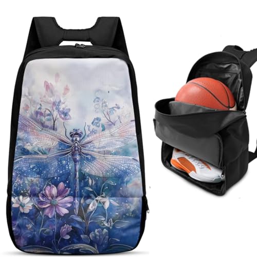 Basketball Backpack With Separate Ball Compartment And Shoes Fit Basketball Volleyball Football - color: Dragonfly