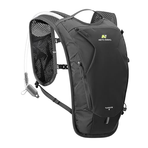 N NEVO RHINO Hydration Backpack,Water Backpack with 50 oz /1.5L Water Bladder, Bike Hydration Pack for Men Women, 6L Lightweight Hydration Hiking Backpack for Cycling Hiking - color: Black