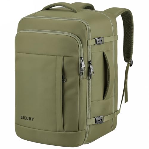Gieury Travel Backpack, Extra Large 50L Expandable Backpack for Men Women, Carry On Backpack For Airplanes, Travel Essentials Luggage Suitcase Daypack Travel Gift Weekender Bag, Army Green - color: Army Green, size: 2X-Large(20"x14"x10")