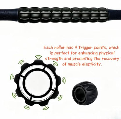 Muscle Roller Stick - A Full-Body Massage Roller that Can Relieve Muscle Soreness, Cramps and Tension After Exercise. It is a Handheld Physical Therapy and Recovery Tool（Black） - color: Black