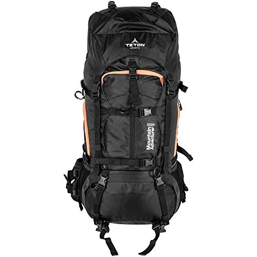 Teton Mountain Adventurer 4000 Ultralight Plus Backpack; Lightweight Hiking Backpack for Camping, Hunting, Travel, and Outdoor Sports, 27" x 12" x 10" - color: Black, size: 65 Liters