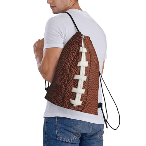 Football Drawstring Bag Sport Gym Backpack Beach Travel Sack Draw String Yoga Bag For Men Women - color: Football