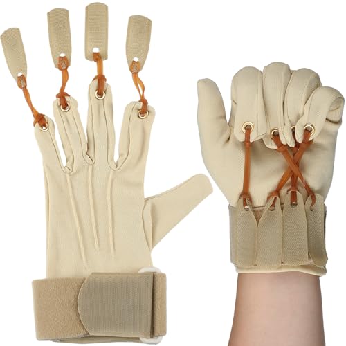Cuffbow Deluxe Traction Exercise Glove Finger Flexion Exercise Glove for Handed Rehabilitation Increasing Strength Flexion of Joints and Fingers, Hand Exerciser, Small/Medium(Left) - color: Left