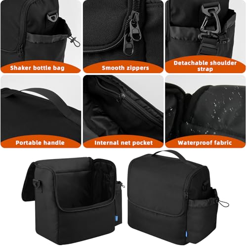 Xxerciz Carry Bag Compatible with Protein Powders, Sport Gym Bag with Adjustable Straps Compatible with Blender Shaker Bottle, Travel Duffel Case Carry On Backpack for Gym, Fitness, Workout