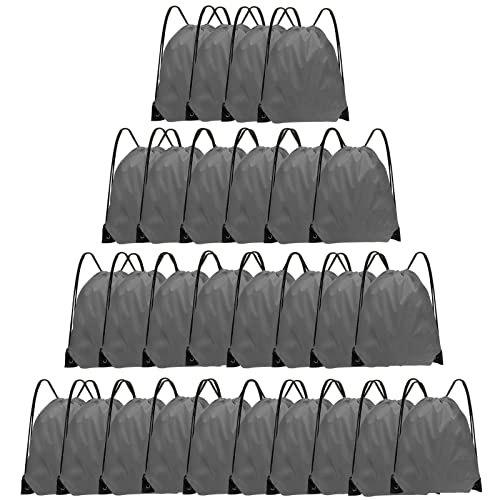 Grneric Drawstring Bags 28 PCS Drawstring Backpack Bulk String Backpack Cinch Bag Sackpack for Men Women Gym (Grey) - color: Grey