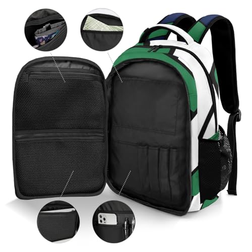 Volleyball Blue Green School Backpack Laptop Bag for Woman Man Gift - color: Muilti 16