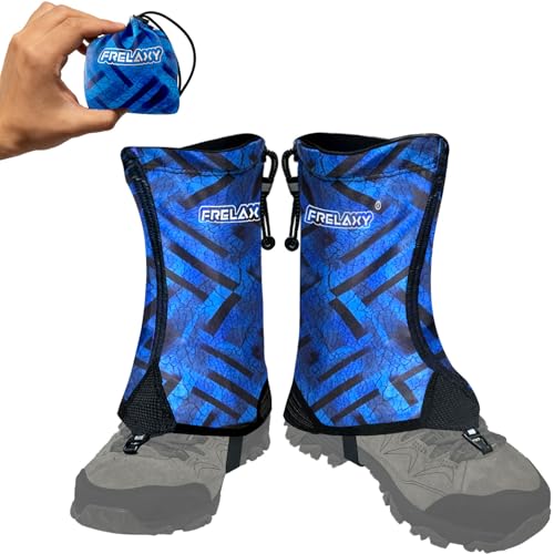 Frelaxy Ultralight Trail Gaiters for Hiking & Running – Breathable, Wear-Resistant Low Shoe Gaiters, Protect Feet from Rocks, Mud, Dust & Debris - color: Blue/Black