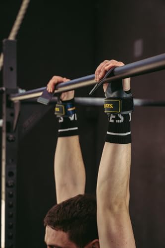 Velites - Official Crossfit® Games Quad Ultra Grips - No Chalk and Smooth Bars - Wristbands and Carry Bag Included - Pull-ups, Muscle-ups and Toes to bar - color: Grey, size: Medium