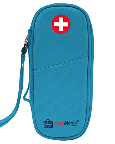 PracMedic Bags Epi Pens Carrying Case- Insulated Epipen Carry Case (Teal) | Holds 2 Epi Pens, Auvi-Q or Neffy, Inhaler & Antihistamine. Medical Case for Allergy, Asthma & Diabetes Medicines. - color: Teal
