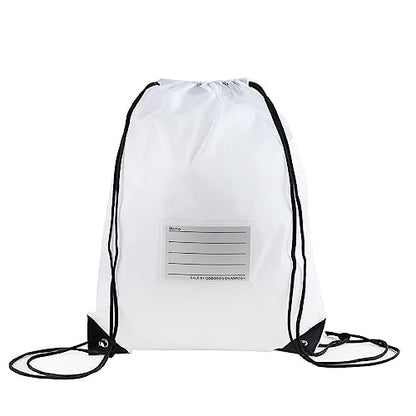 50 Pack Drawstring Bags,Bulk Draw String Backpack, Gym Sports Cinch Bag Sackpack for Women Men, White - color: White