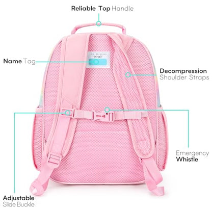 mibasies Girls Backpack with Lunch Box: 3PCS Kids Backpack Set for Kindergarten Elementary - 15 IN Cute Bookbag - Glitter Rainbow - color: Glitter Rainbow