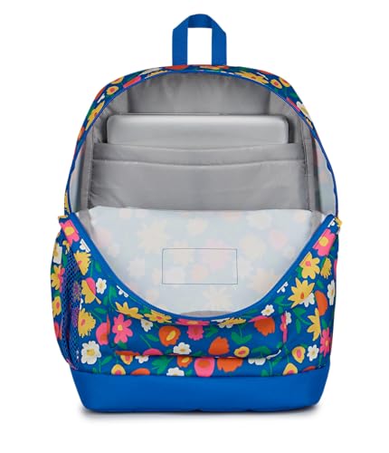 JanSport Cross Town Plus Backpack - Large Main Compartment, Side Water Bottle Pocket, 15-Inch Padded Laptop Sleeve - Flower Market - color: Flower Market