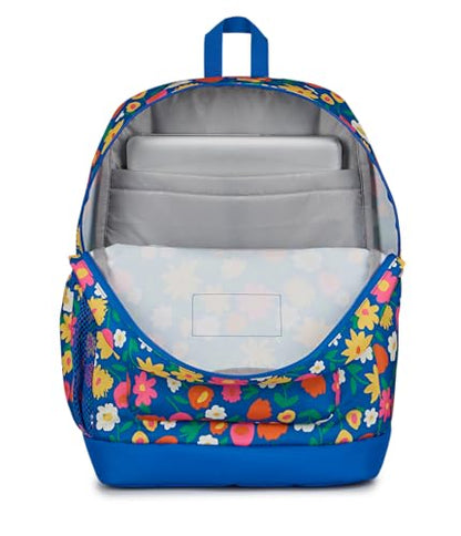 JanSport Cross Town Plus Backpack - Large Main Compartment, Side Water Bottle Pocket, 15-Inch Padded Laptop Sleeve - Flower Market - color: Flower Market
