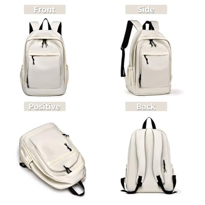 GAEKEAO Classical Basic Travel Backpack for Women Men,Casual Lightweight Bookbag Cute Daypack for College Work Everyday Beige - color: B02 Beige