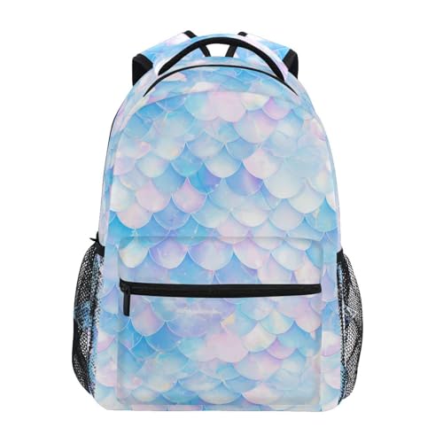 Cute Backpack for Teacher Nurse Fashion Travel Laptop Backpack with Chest Strap Gift Men & Women White Scales Glittering - color: Multicolor02