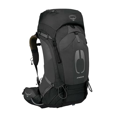 Osprey Atmos AG 50L Men's Backpacking Backpack - color: Black, size: Small-Medium
