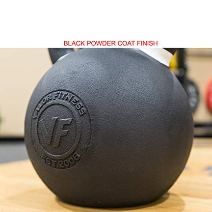 Valor Fitness Premium Kettlebell – Powder Coated Cast Iron for Durability – Enhanced Grip Strength – Weightlifting Core Training Home Gym Workout Equipment - 88 lb