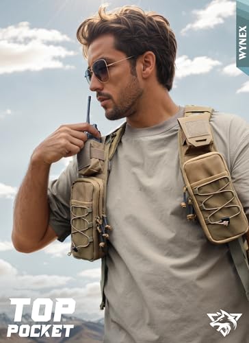WYNEX Molle Backpack Accessories Pouch of Curve Design Version, Tactical Backpack Strap Pouch Hiking Backpack Attachment Pack - color: Coyote Brown