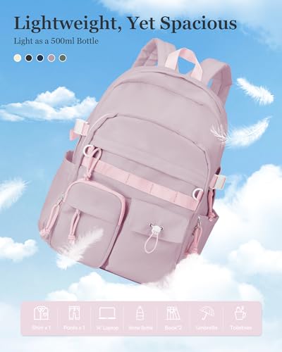 weradar Aesthetic College Backpack Women,Students Casual Travel Daypacks,High School Bookbags For Teen Girls,Cute School Backpack With Lots of Pockets(purple) - color: A2-purple