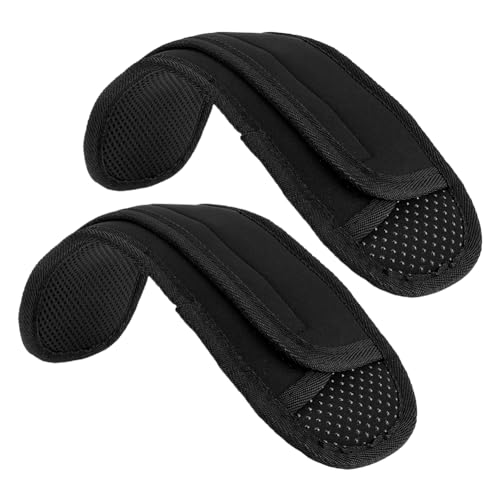 2Pcs Universal Shoulder Pad with Ultra Thick Cushion Rectangle Comfort Fiber Shoulder Strap Pads for Backpack Luggage Bag Travel Outdoor Breathable Fastener Cushion Pads Black