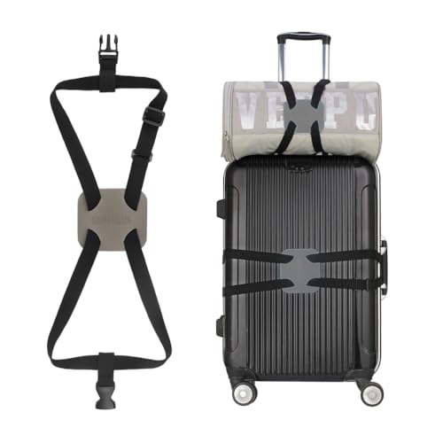 Luggage Straps for suitcases，Bag Bungee for Luggage，Adjustable Size Luggage Straps and Elastic Travel Accessories-Buckle Version(Grey) - color: grey