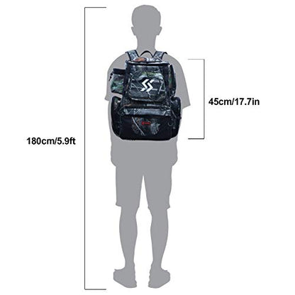 Sougayilang Fishing Tackle Backpack Waterproof Tackle Bag Storage with 4 Trays Tackle Box