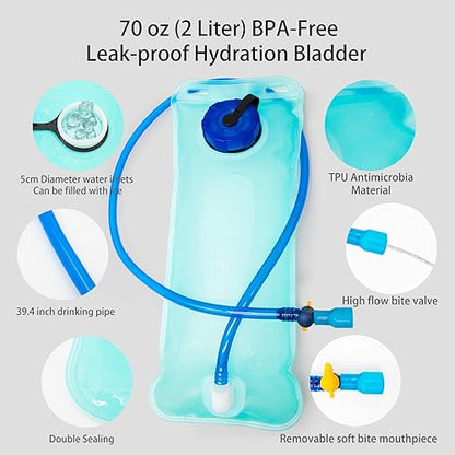 Water Backpack Hydration Backpack with Bladder Lightweight & Waterproof Hydration Pack for Hiking, Cycling, Running,Climbing Outdoorer ,Gift for dad - color: BLUE