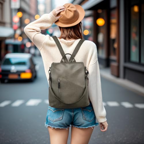 molshine Backpack,Fashion Casual Travel PU Leather Daypack Bag Shoulder Rucksack Handbags for Women HB041 - color: Green