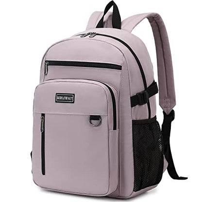 MIRLEWAIY Classical School Backpack Lightweight Bookbag Casual Daypack Travel Work Bag For Teenagers College Girls boys - color: Pink Purple