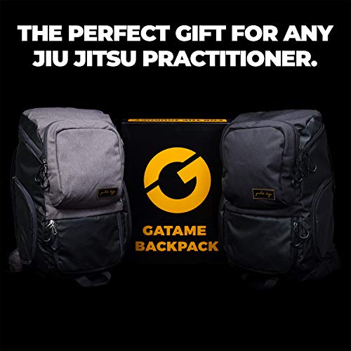 Gold BJJ Jiu Jitsu Backpack - Heavy Duty Gym Bag with Waterproof Gi Pocket - color: Grey